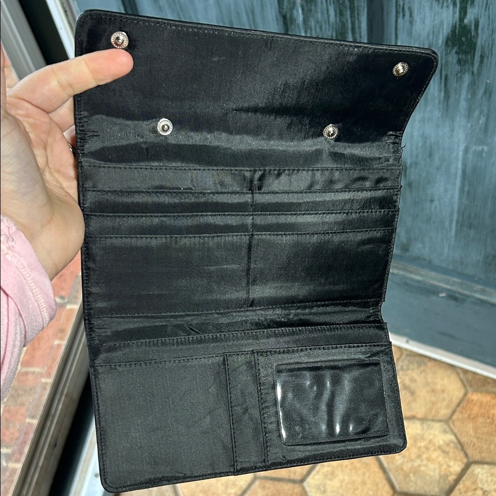 Sleek Black Leather Clutch - Picture 2 of 3